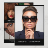 モデル アクター モデリング コンパ カード 5 枚の写真 ブラック (正面/裏面)