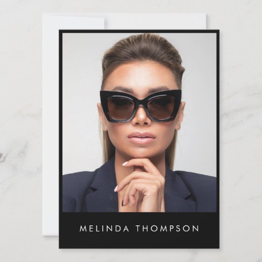 モデル アクター モデリング コンパ カード 5 枚の写真 ブラック (正面)