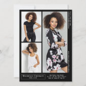 モデル アクター 4 フォト ツー サイド ゼッド カード テンプレート (裏面)