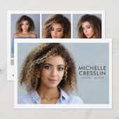 モデル アクター 5x7 コンポジット ゼッド カード 3 枚の写真付き背面 (正面/裏面)