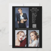 モデル アクター 5x7 コンポジット SED カード QR 4 写真 2 面 (裏面)