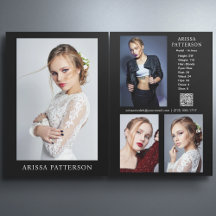 モデル アクター 5x7 コンポジット SED カード QR 4 写真 2 面