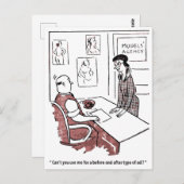 モデル・エージェンシー、ユーモア、ヴィンテージの素朴な女性 ポストカード (正面/裏面)