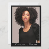 モデル・俳優向けモダンなコンポジットカード写真テンプレート 招待状 (正面)