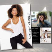 モデル・俳優用コンポジットカード | 3枚の写真 招待状