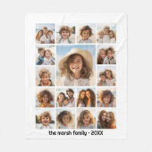 モデル、写真ミニマルグリッド（17枚） フリースブランケット (正面)