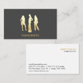 モデル(金ゴールド)グレーの背景 名刺 (正面/裏面)