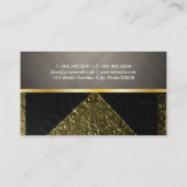 モデル/黒および金ゴールドのタイルと金ゴールドトリム 名刺 (裏面)