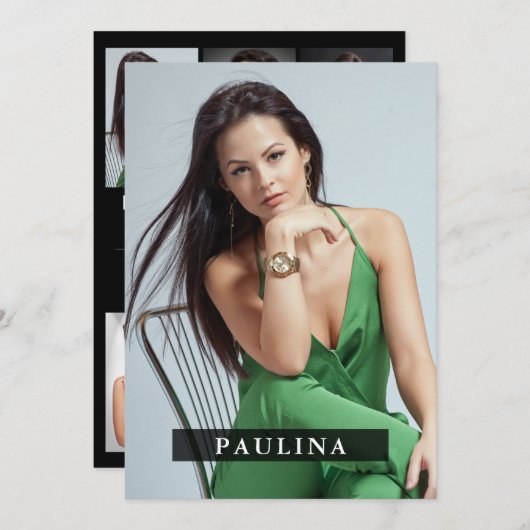 モデルActor 5x7 Comp/Zed Card 7フォト両面 招待状 (正面/裏面)