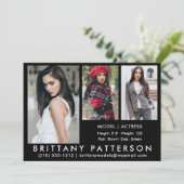 モデルActor Compカード3写真5x7 Blk 招待状 (スタンド正面)