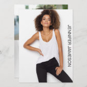 モデルActor Compカード | 3枚の写真とQRコード 招待状 (正面/裏面)