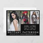 モデルActor Comp Card 3フォトポストカードBlk ポストカード (正面/裏面)