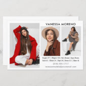 モデルActor Comp Card 3 Photo White Flyer (正面/裏面)