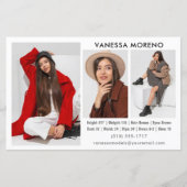 モデルActor Comp Card 3 Photo White Flyer (正面)