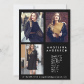 モデルActor Comp Card Blk - 3フォトバックW (裏面)