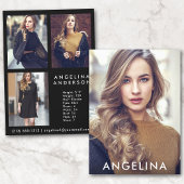 モデルActor Comp Card Blk - 3フォトバックW