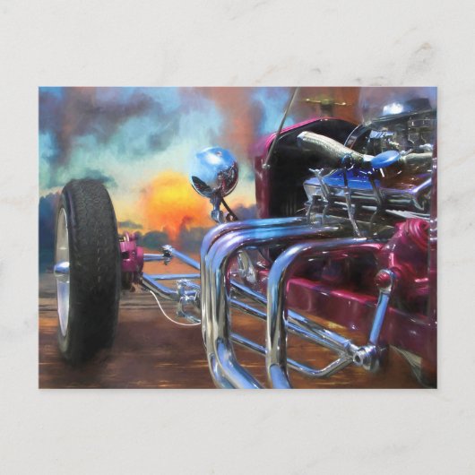 モデルTロードスタービーチサンセットドリームズ ポストカード (正面)