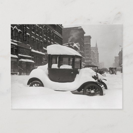 モデルT埋め込み雪， 1922 ポストカード (正面)