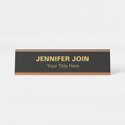 モデレンゴールデン赤面 デスクネームプレート (正面)