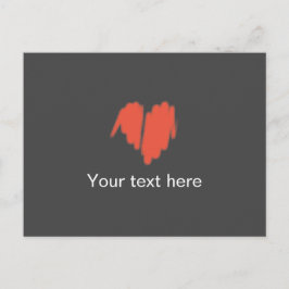 モデレートな赤い落書き ハートマーク ポストカード