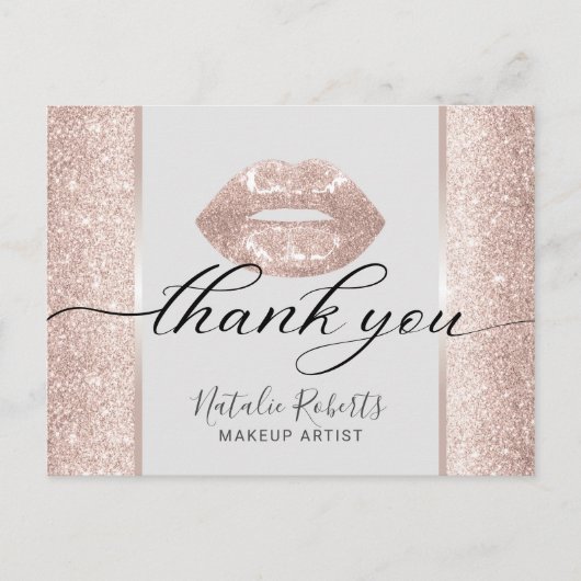 モデンバラ金ゴールドグリッター美しいサロンありがとう ポストカード (正面)