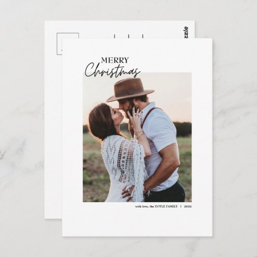 モデンフォトクリスマスはがき編集可能印刷可能 ポストカード (正面/裏面)