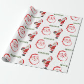 モデンミニマリスト書道サンタ名前をカスタムする ラッピングペーパー (アンロールド)