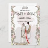 モデン結婚イスラム教，ニカ，ワリマ，招待状 招待状 (正面/裏面)