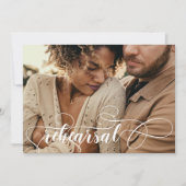 モデン金ゴールドカラーミニマルリハーサル夕食写真 招待状 (正面)