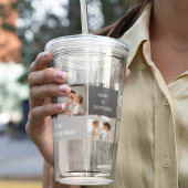 モデン3コラージュ写真とグレーの最高の家族ギフト アクリルタンブラー