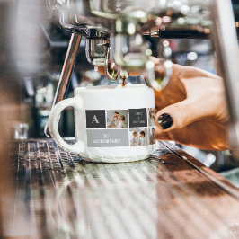 モデン3コラージュ写真とグレーの最高の家族ギフト エスプレッソカップ