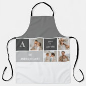 モデン3コラージュ写真とグレーの最高の家族ギフト エプロン (正面)