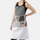 モデン3コラージュ写真とグレーの最高の家族ギフト エプロン (インサイチュ)