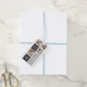 モデン3コラージュ写真とグレーの最高の家族ギフト ギフトタグ (より糸付き)