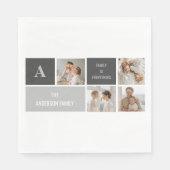 モデン3コラージュ写真とグレーの最高の家族ギフト スタンダードランチョンナプキン (正面)