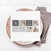 モデン3コラージュ写真とグレーの最高の家族ギフト スタンダードランチョンナプキン