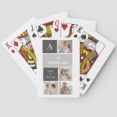 モデン3コラージュ写真とグレーの最高の家族ギフト トランプ (裏面)