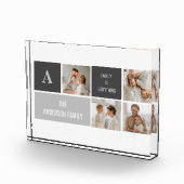 モデン3コラージュ写真とグレーの最高の家族ギフト フォトブロック (右)