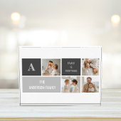 モデン3コラージュ写真とグレーの最高の家族ギフト フォトブロック