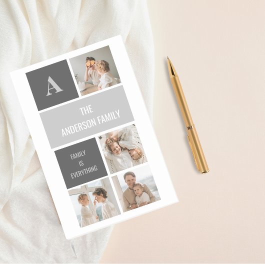 モデン3コラージュ写真とグレーの最高の家族ギフト ポストイット