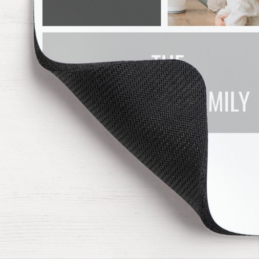 モデン3コラージュ写真とグレーの最高の家族ギフト マウスパッド (コーナー)