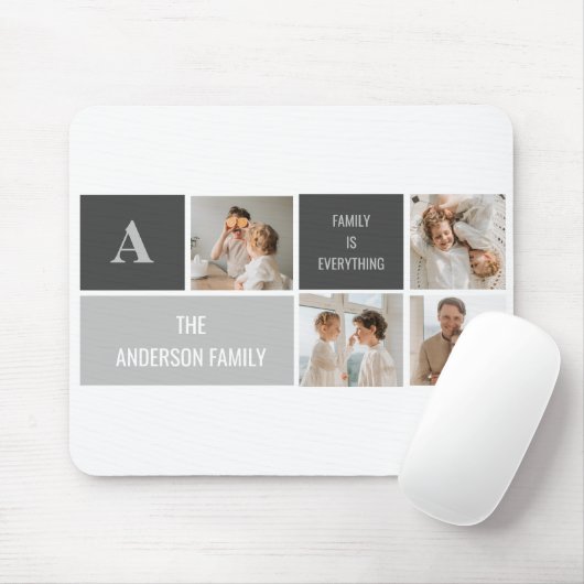 モデン3コラージュ写真とグレーの最高の家族ギフト マウスパッド (マウス)