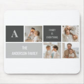 モデン3コラージュ写真とグレーの最高の家族ギフト マウスパッド (正面)