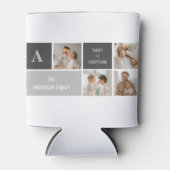 モデン3コラージュ写真とグレーの最高の家族ギフト 缶クーラー (正面)