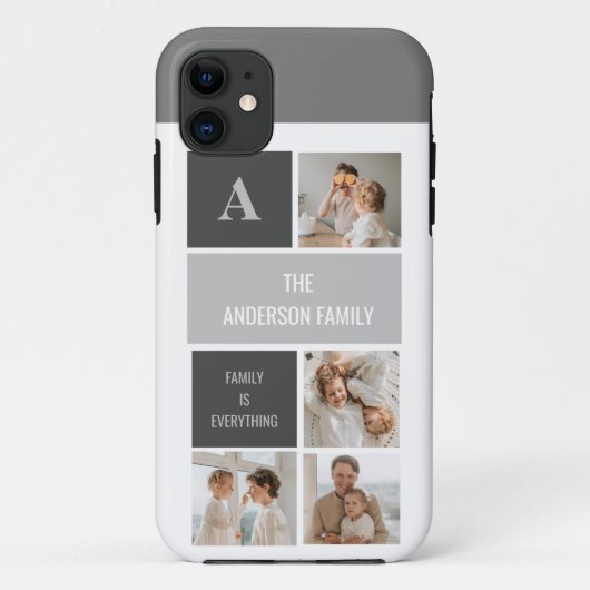 モデン3コラージュ写真とグレーの最高の家族ギフト Case-Mate iPhoneケース (裏面)