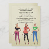 モデ10代のルファッション表示招待状 招待状 (正面/裏面)