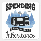 モトおもしろいルホームRV退職ギフトパパ スクエアシール (正面)