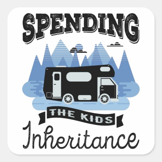 モトおもしろいルホームRV退職ギフトパパ スクエアシール (正面)