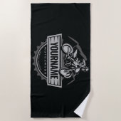 モトクパーソナライズされたロスライダーダートバイクレース ビーチタオル (正面)