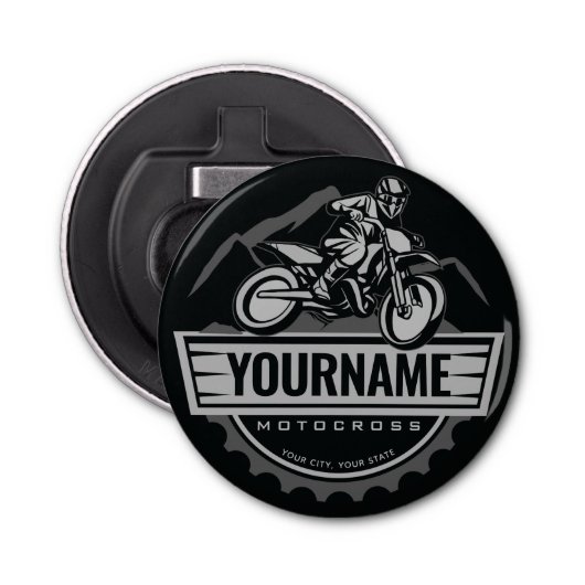 モトクパーソナライズされたロスライダーダートバイクレース 栓抜き (正面)